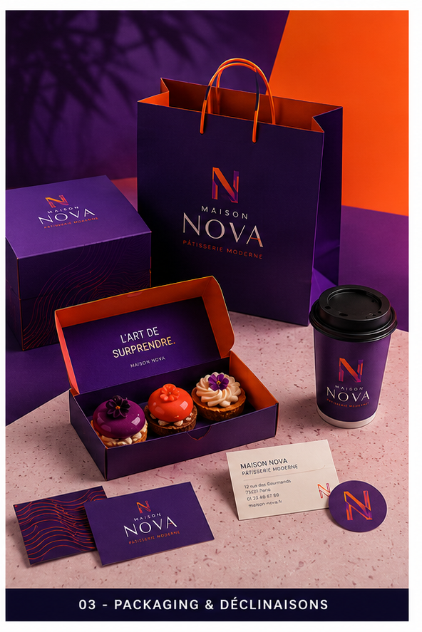 Packaging et déclinaisons Maison Nova