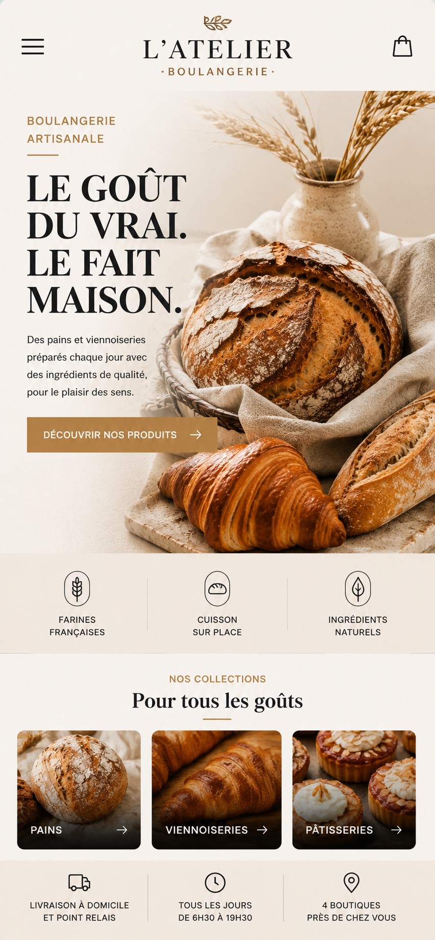 Site boulangerie mobile
